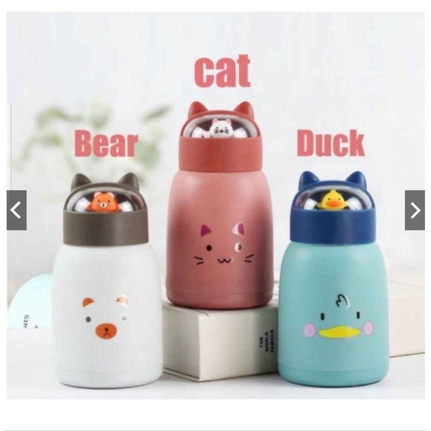 BOTOL MINUM KACA MOTIF KEPALA BONEKA
