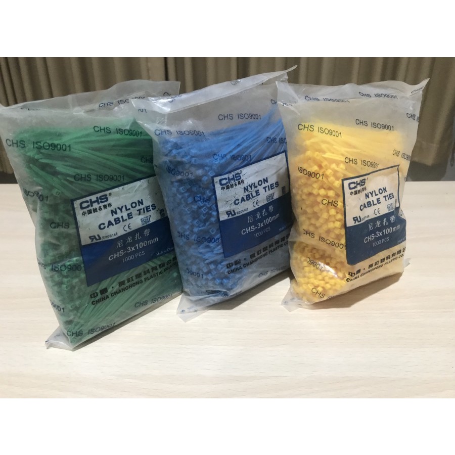 NYLON CABLE TIE KABEL TIES NILON 3x100MM 3 x 100 MM WARNA WARNI