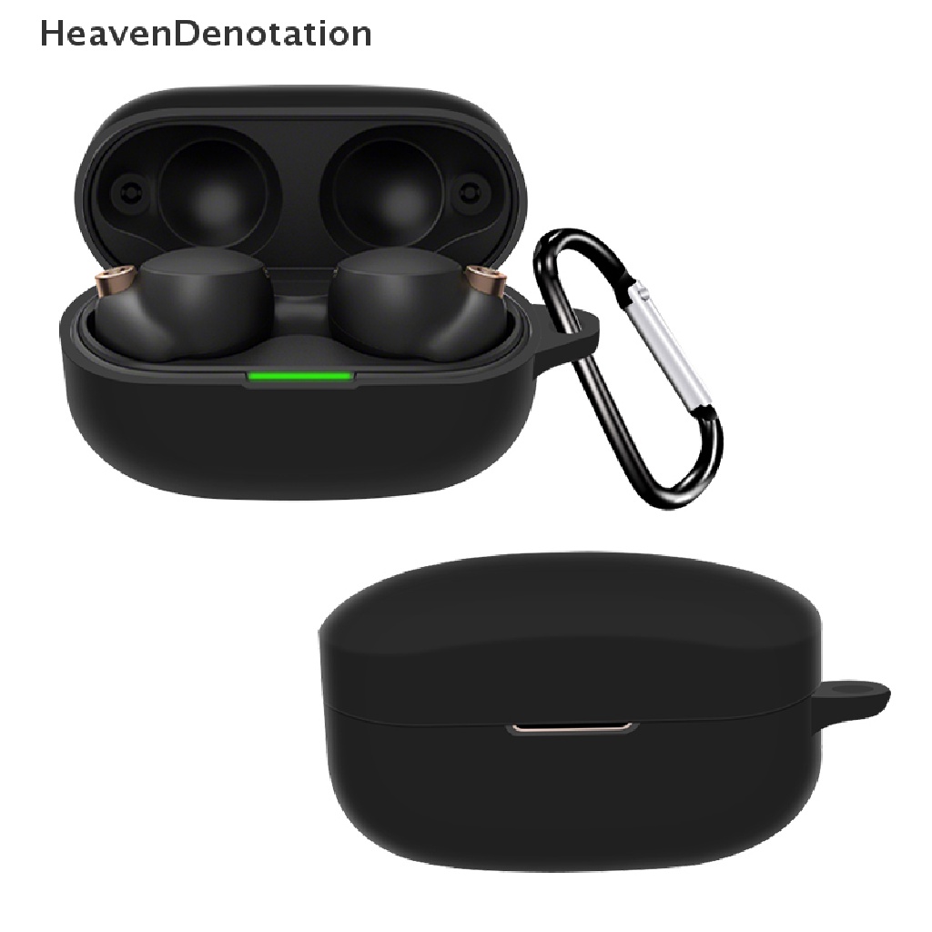 [HeavenDenotation] Soft Silicone Case Untuk WF-1000XM4 Earphone Cover Pelindung Charging Box Shell Wireless Headphone Pelindung Shell Dengan Kait HDV
