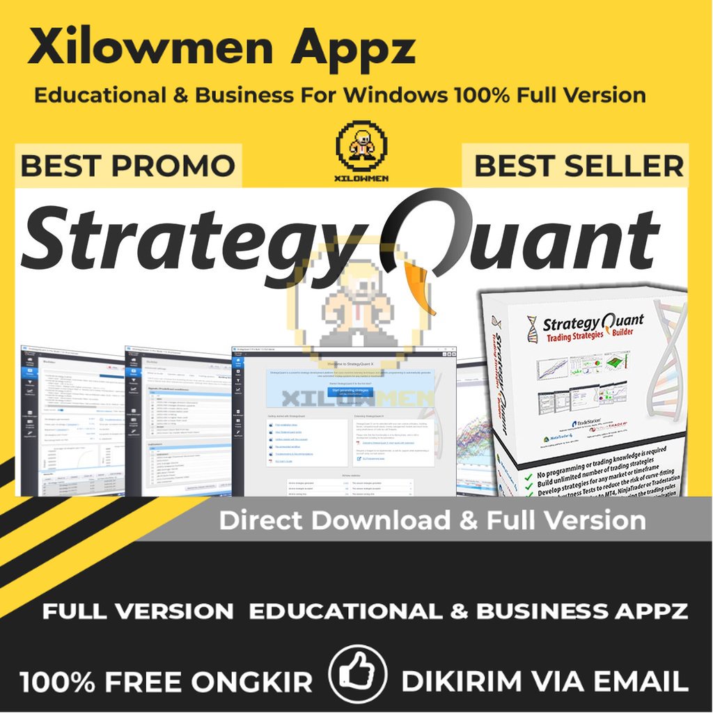 [Full Version] StrategyQuant X Pro Lifetime - Pembuatan Strategi Trading Otomatis untuk Forex dan Saham