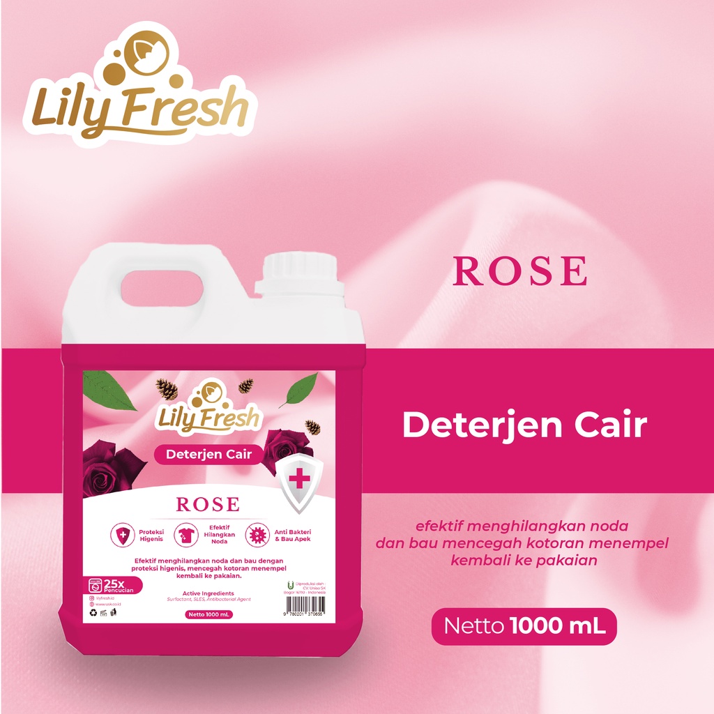 Deterjen Cair Pembersih Pakaian Penghilang Noda Laundry Detergent Liquid Lily Fresh 1 Liter