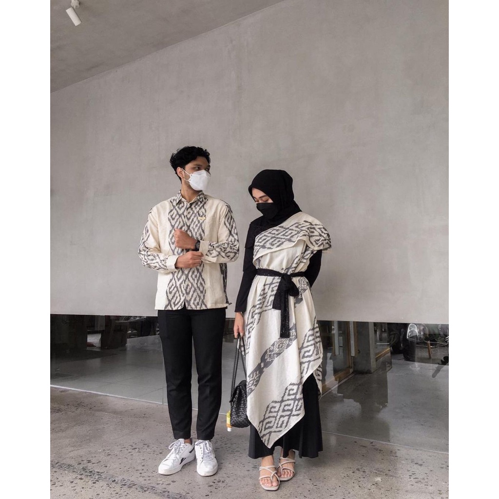 SET COUPLE SIERRA DRESS TENUN - BAJU COUPLE TENUN KONDANGAN - COUPLE TENUN ETNIK KEKINIAN - DRESS WA