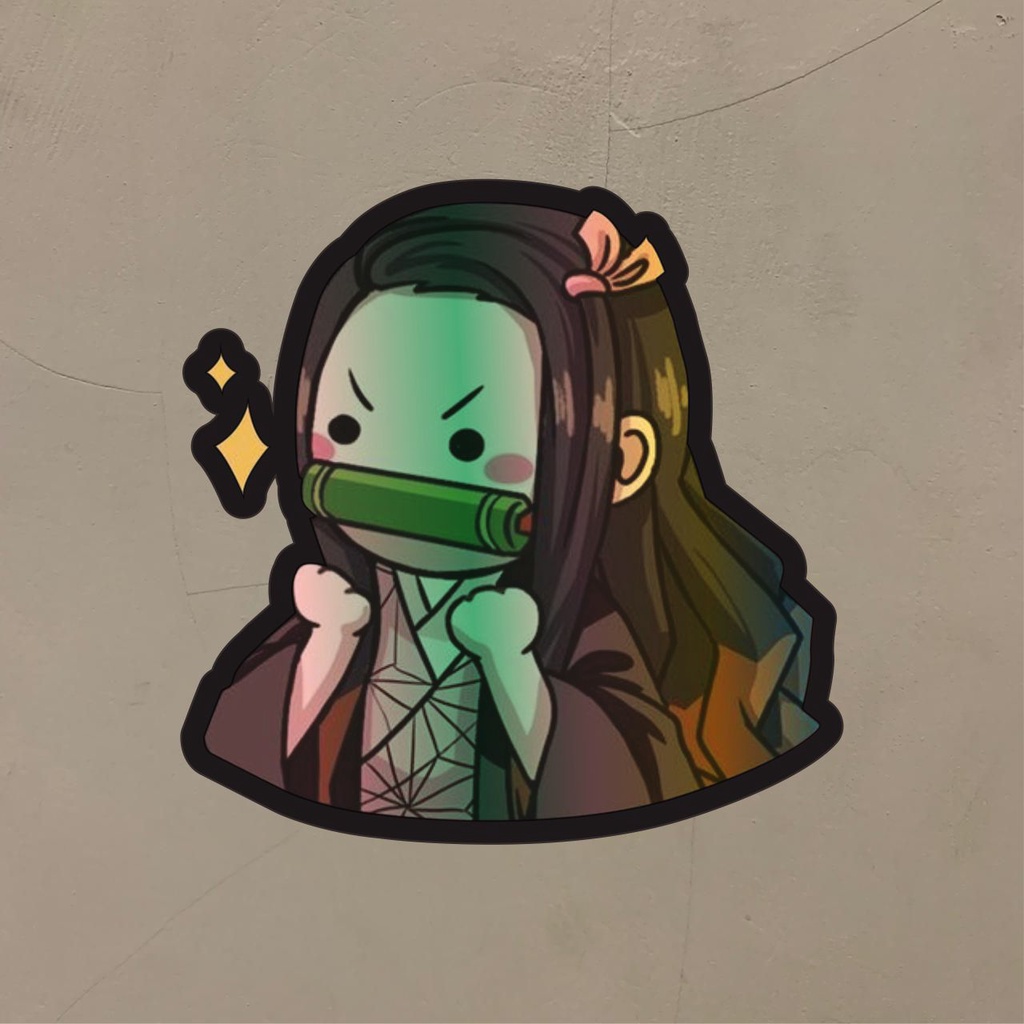 

Stiker Anime Hologram Nezuko Chan Demon Slayer Stiker Case Hp dan Laptop 7 Cm