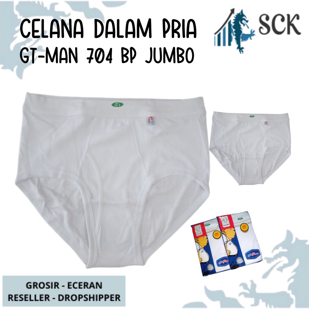 CD Pria GT-MAN 704 BP JUMBO / Celana Dalam 704 Putih / Pakaian Dalam Pria - sckmenwear GROSIR