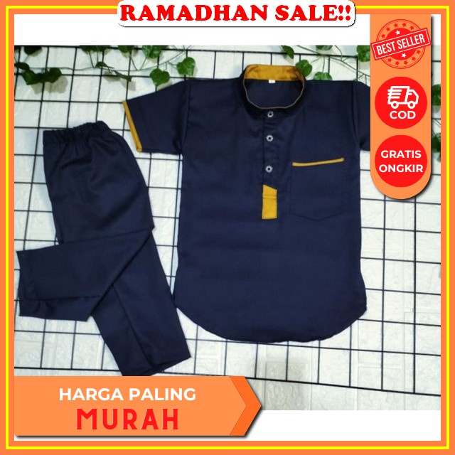 Setelan Koko Anak Laki-Laki Zack By Mybee Set Baju Muslim Anak Cowok Usia 6 Bulan - 3 Tahun Murah Se