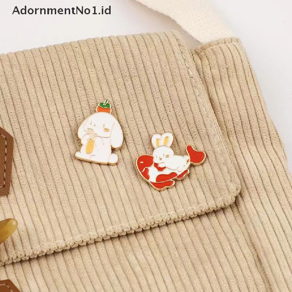 [AdornmentNo1] Lucu Tahun Baru Kelinci Enamel Bros Kartun Beruntung Merah Ikan Gurame Wortel Bunga Bunny Year Badge Pakaian Lapel Pin Hadiah Perhiasan [ID]