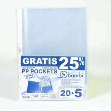 

Diskon Terkini PP Pocket A4 / Clear Sheet Proctector A4 Bambi