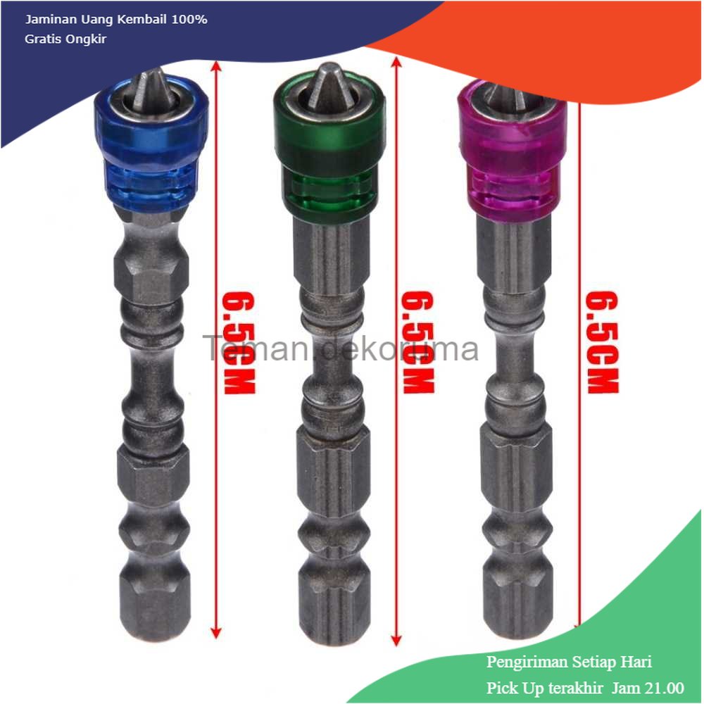 TD - HTA Mayitr Kepala Obeng Magnetic Screwdrivers Hex S2 PH2 5 PCS - BI3823