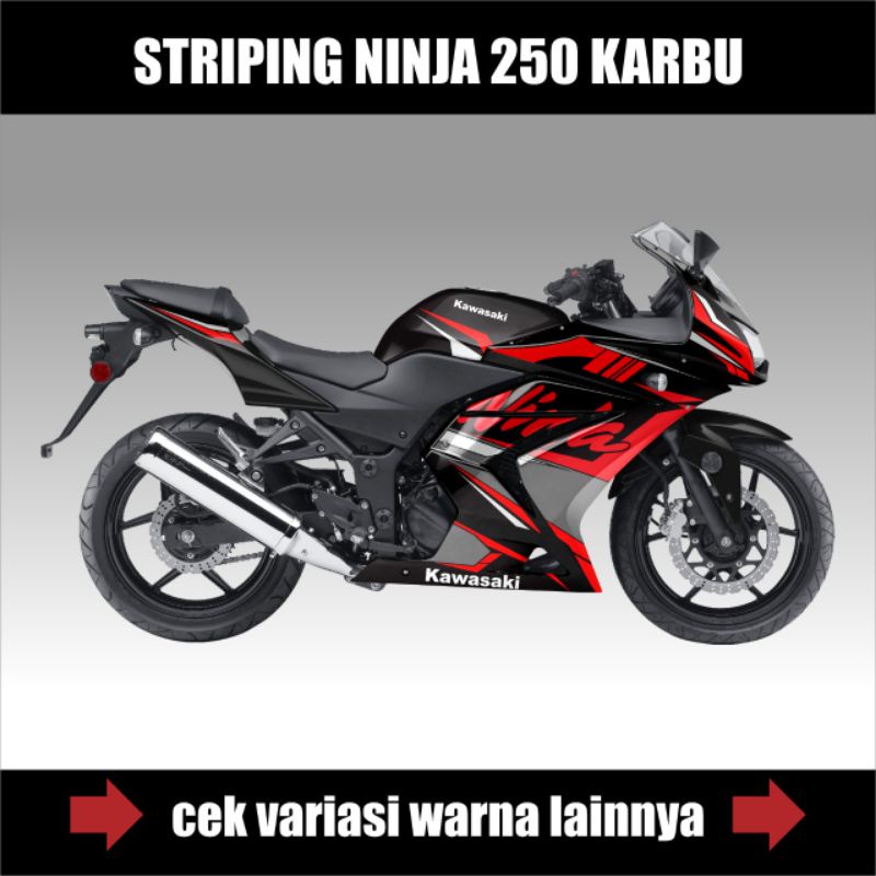 Striping Ninja 250 Karbu / Sticker Ninja 250 Karbu / Sticker Lits Body Motor Kawasaki Ninja 250 Karb