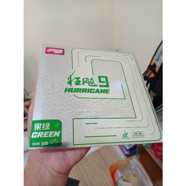 KARET TENIS MEJA DHS HURRICANE 9 GREEN ORIGINAL