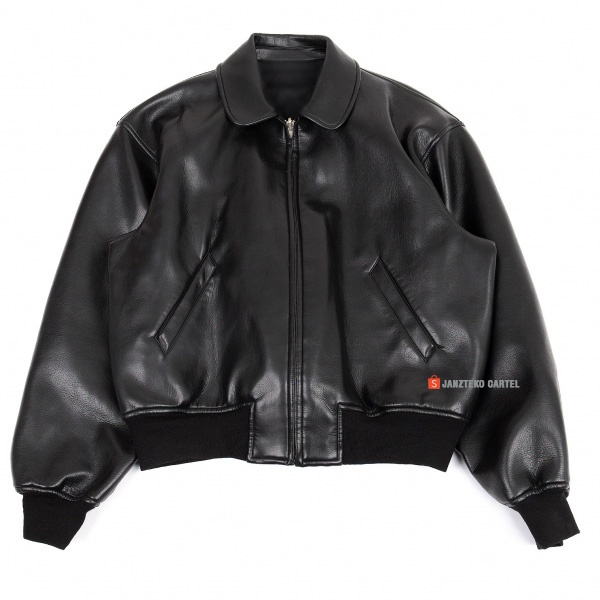 JNK x LODI - Jaket Bomber Crop Top Oversize Wanita Pria Casual Simpel Unisex Bahan Semi Kulit Sintetis Viena Leather Premium Jacket Branded Original Style Korean Mantel Antik Warna Hitam Jumbo Longgar Besar Sweatshrit Polos Vintage Elegan Black Collar New