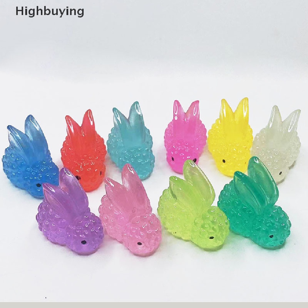 Hbid 5pcs Noctilucent Rabbit Botol Es Dekorasi Kreatif Figure Ornamen Miniatur Kerajinan DIY Aksesoris Glory