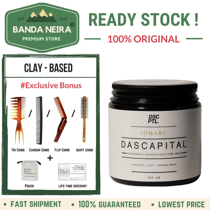 Terlaris Dascapital Jomarc Clay Pomade Original Lokal Murah