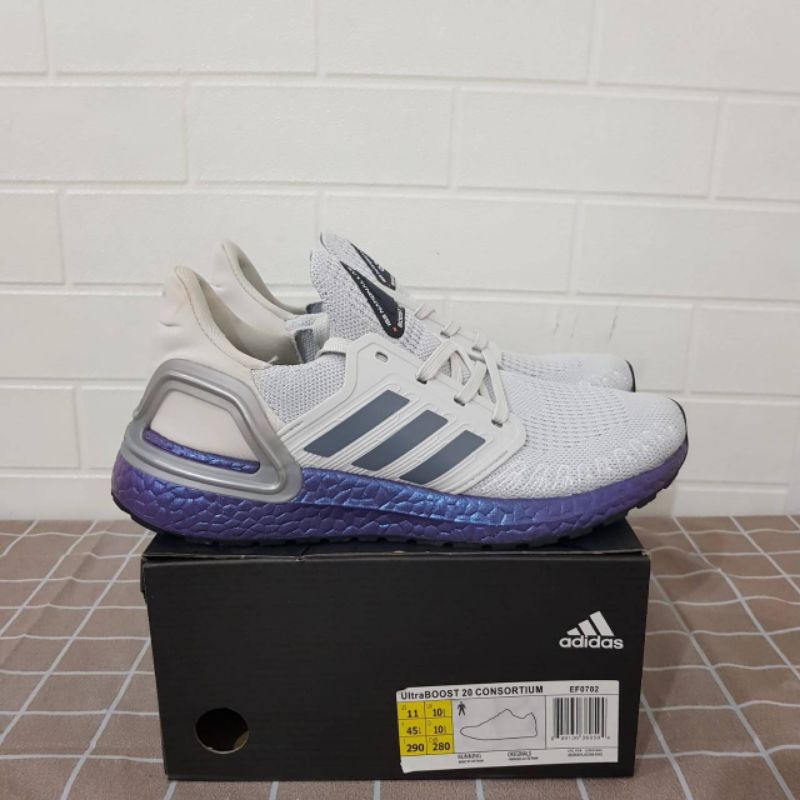 Sepatu Adidas Ultraboost 20x iss White Purple Original Premium