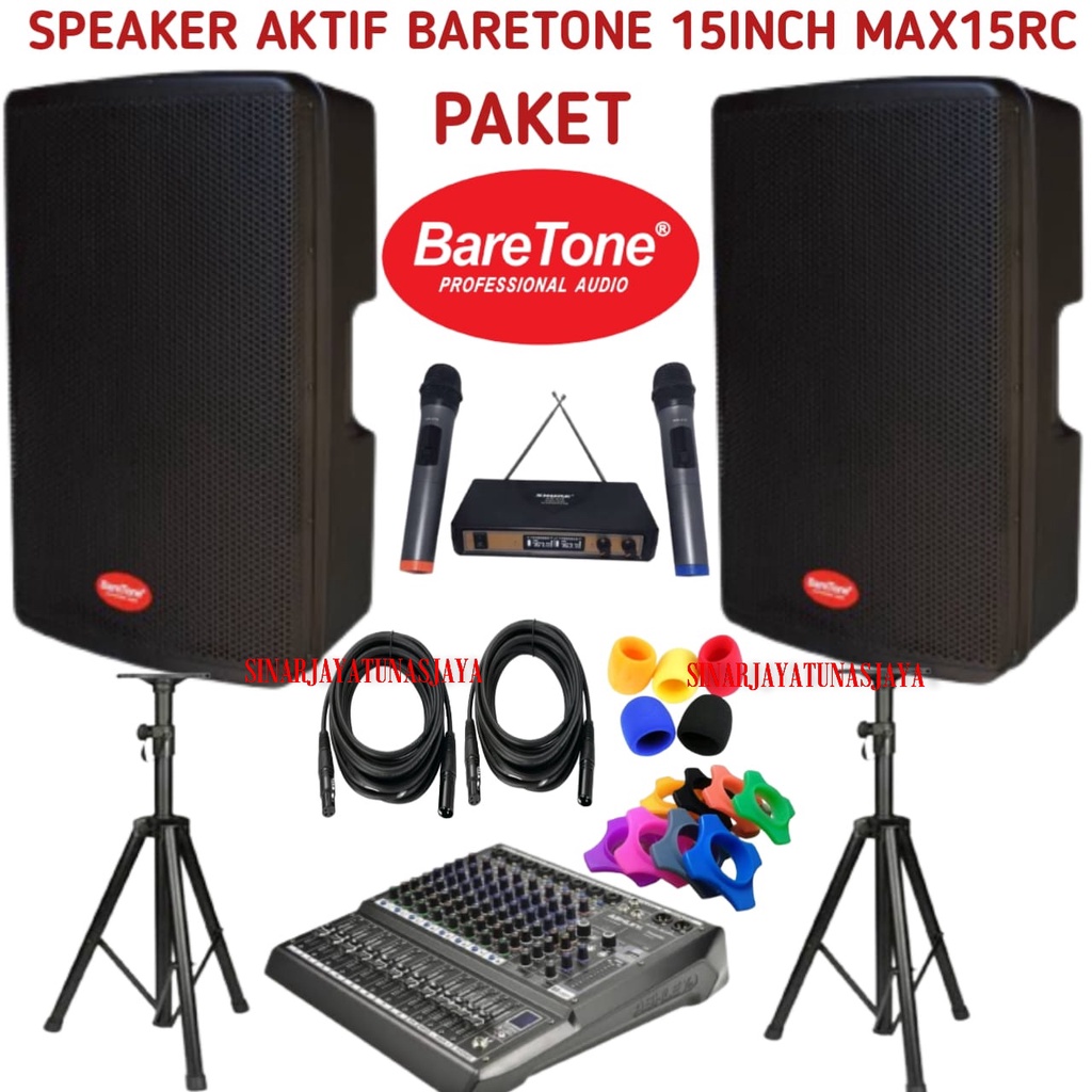 speaker aktif baretone MAX15RC original BONUS mixer ashley profesional FAVORITE 8 dll