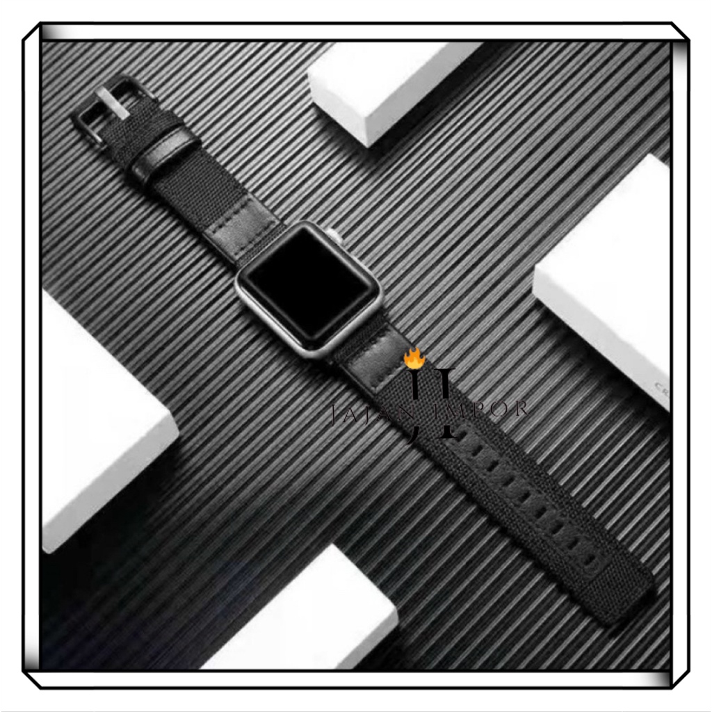 Tali Strap Kanvas kulit Nylon Kulit iWatch / i watch 3 4 5 6 7 SE  41mm 45mm Iwo