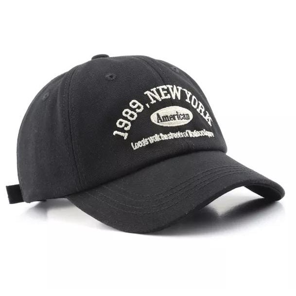 Banting Harga Topi Unisex Cap Hat Cotton Material Bordir 1989 New York American Baseball Fashion Cap Korean Trendy