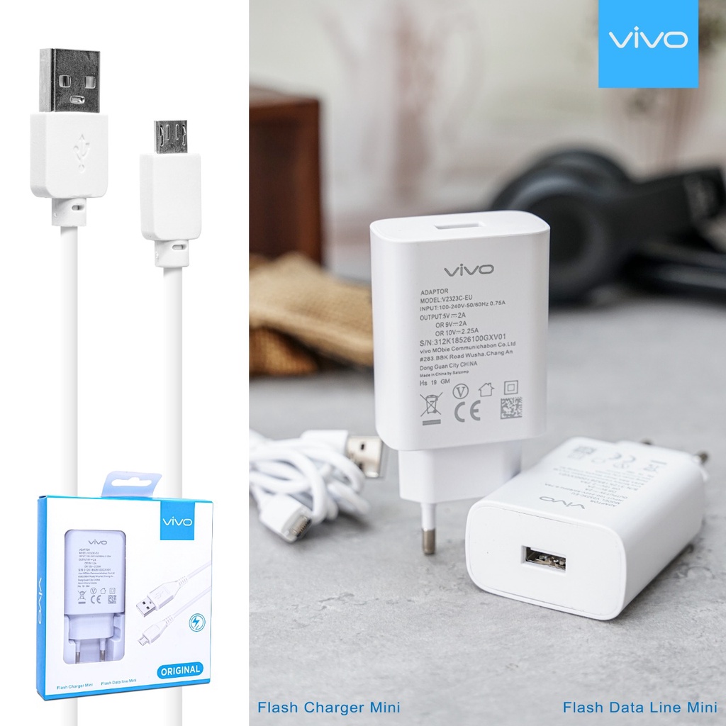 TC TRAVEL CHARGER ORIGINAL VIVO V9 / V2323 Ori 99.9 % FAST CHARGING