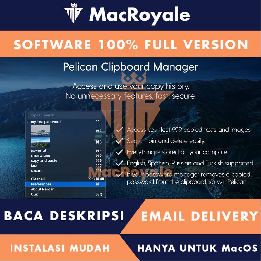 [MacOS] Pelican Clipboard Manager Full Version Lifetime Full Garansi