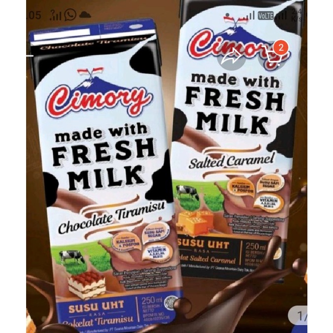 

1 Dus Cimory susu uht 250 ml (chocolate tiramisu/salted caramel)