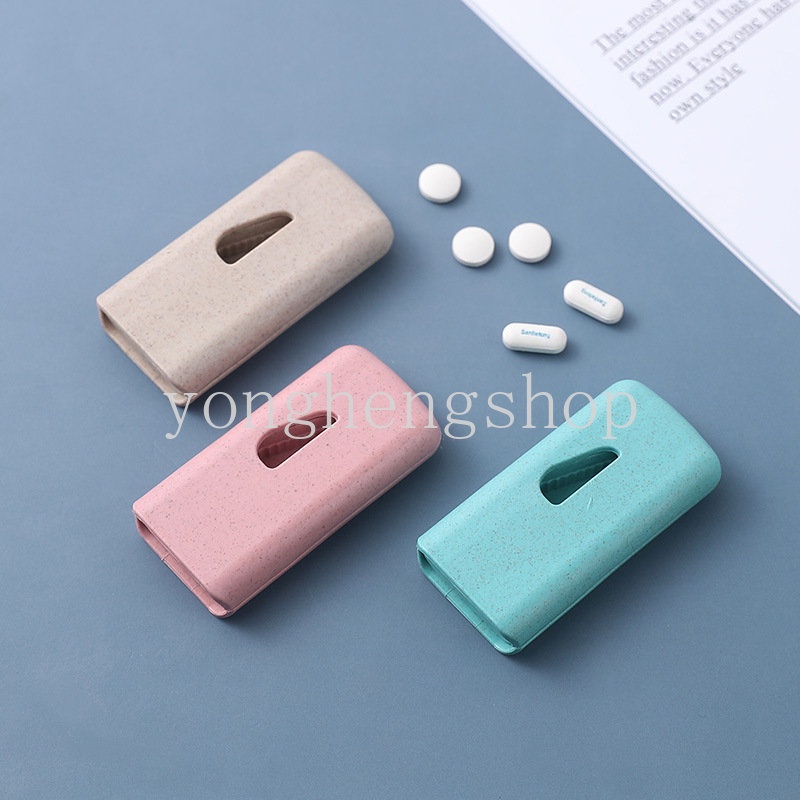 Travel Portable Mini Tempat Pil Obat Kreatif Tablet Cutter Box Splitter Pill Case Kotak Penyimpanan Tablet Pill Divider Perawatan Kesehatan