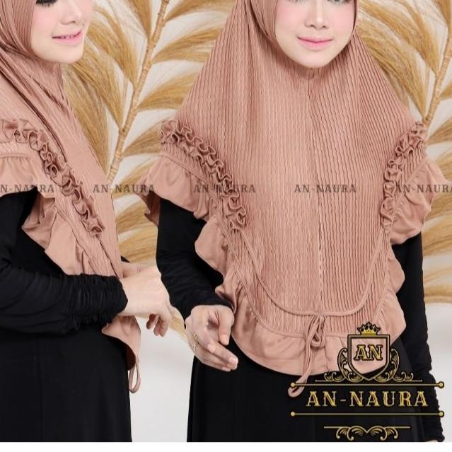➹ Hijab plisket list gotik pita terbaru / jilbab plisket pita rempel / bergo plisket murah / bergo p