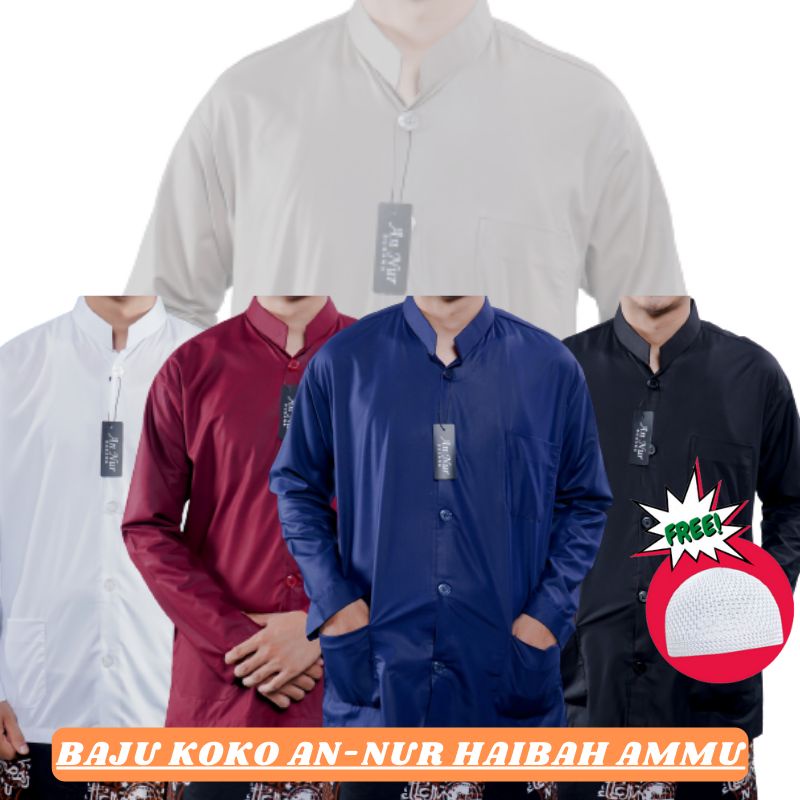 Baju Muslim Pria Baju Koko Lengan Panjang Dewasa Haibah Saku Samping Baju Muslim Pria Lengan Panjang