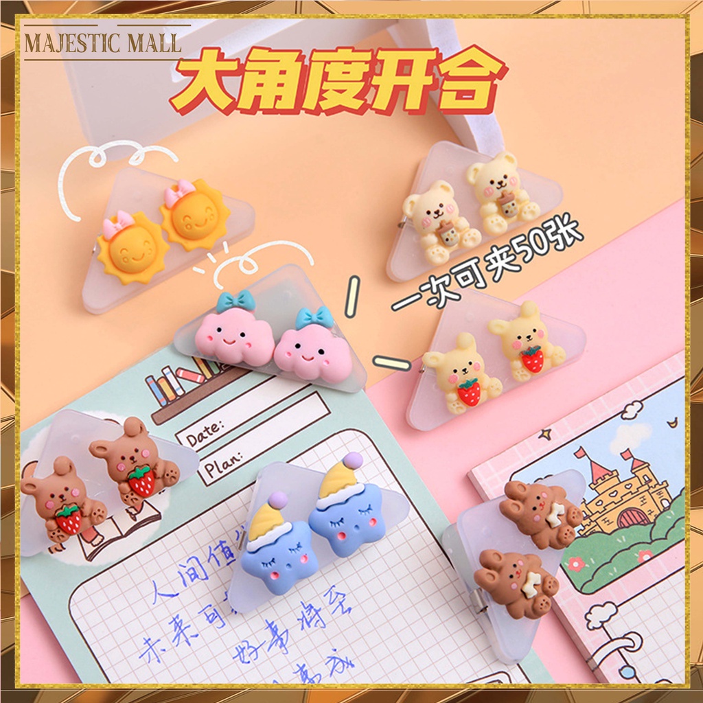 

® Penjepit Kertas Klip Sudut Kertas Segitiga Push Pin Karakter Lucu Akrilik Import COD
