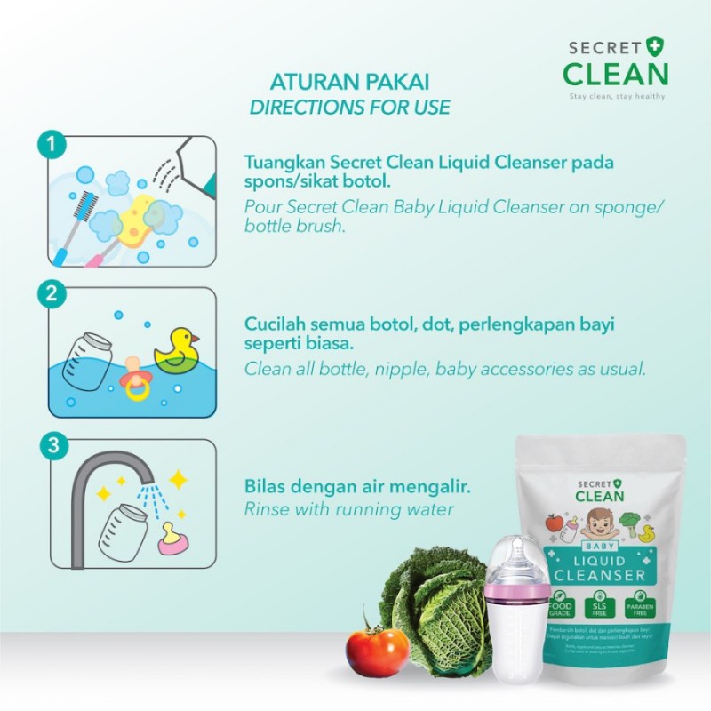 Secret Clean Baby Liquid Cleanser Pembersih Perlengkapan Bayi - 450 ml