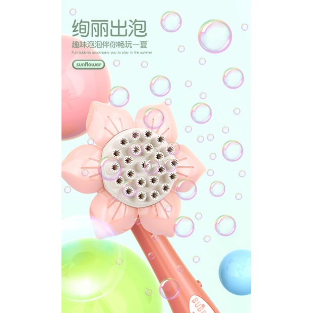 Sprinkler Bunga Matahari Mesin Gelembung 23lubang Influencer Gatling Bubble Gun Bubble Stik Air