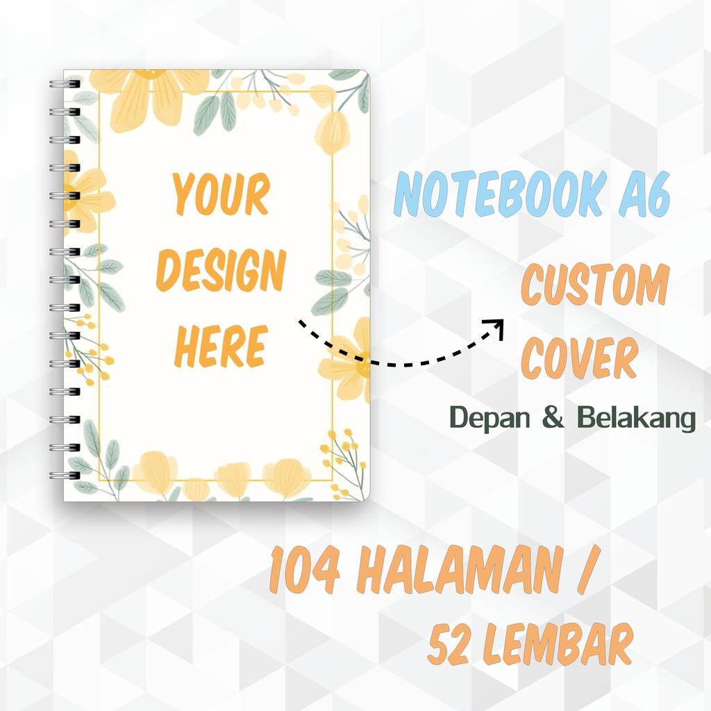 

Notebook / Buku Catatan Soft Cover Custom A6 52 Lembar