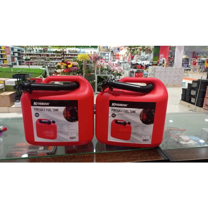 KRISBOW JERIGEN BENSIN SOLAR PLASTIK 10L FUEL GASOLINE TANK JERRY CAN
