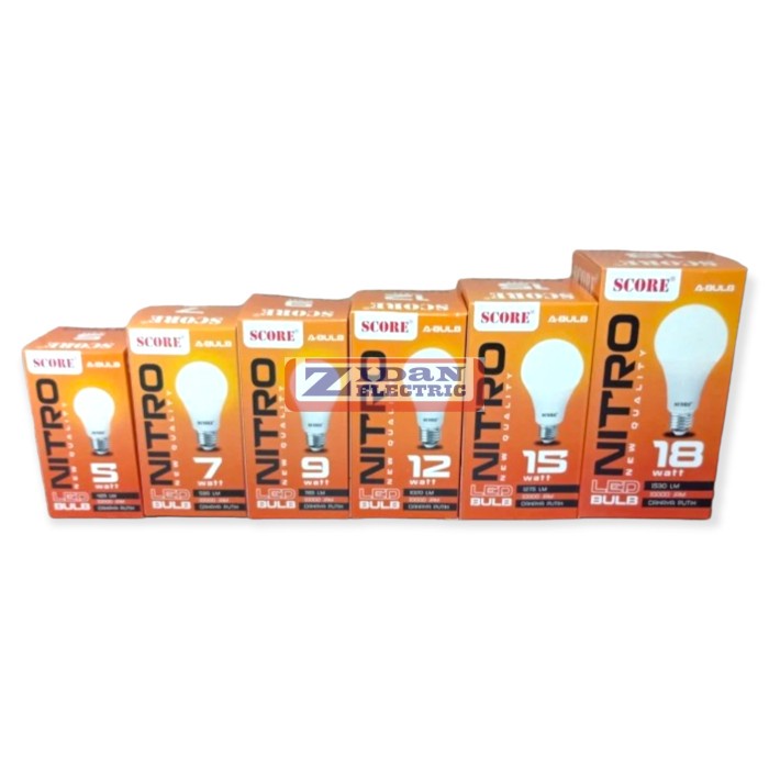 Lampu Led Bulb 5W 7W 9W 12W 15W 18W Score Nitro / Lampu Bohlam Led Bulat 5 7 9 12 15 18 Watt