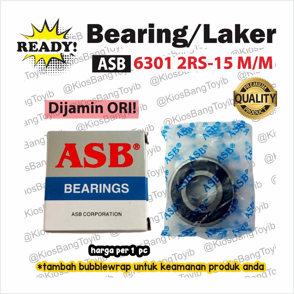 Bearing Laher Laker 6301-2RS Grand Supra C700 Karisma CB GL 15mm (ASB)