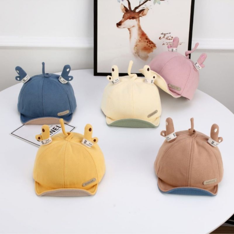 Topi Anak bayi polos tanduk Rusa Belleb import