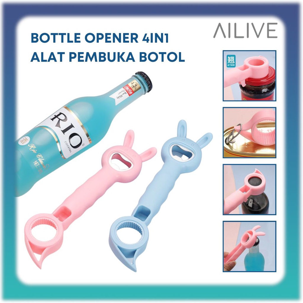 Pembuka Tutup Botol 4IN1 Lucu Serbaguna / Bottle Opener Multifunction