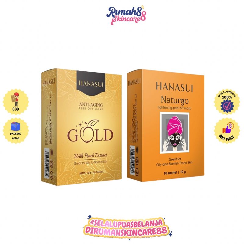 HANASUI Peel Off Mask Naturgo Black | Anti-Aging Gold | Box &amp; Sachet