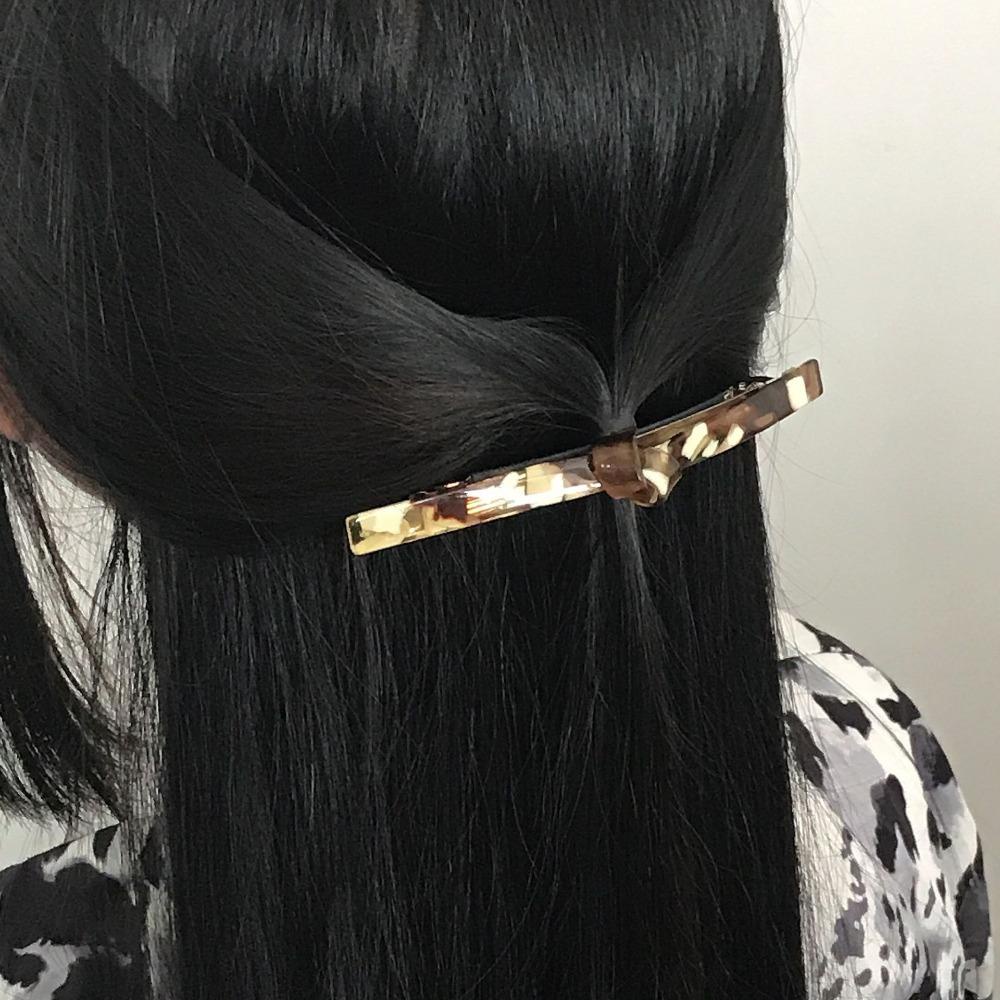 NEEDWAY Needway Knotted Spring Clip Fashion Personality Simple Untuk Gadis Asam Asetat Hiasan Kepala Hadiah Untuk Wanita Perempuan Klip Rambut