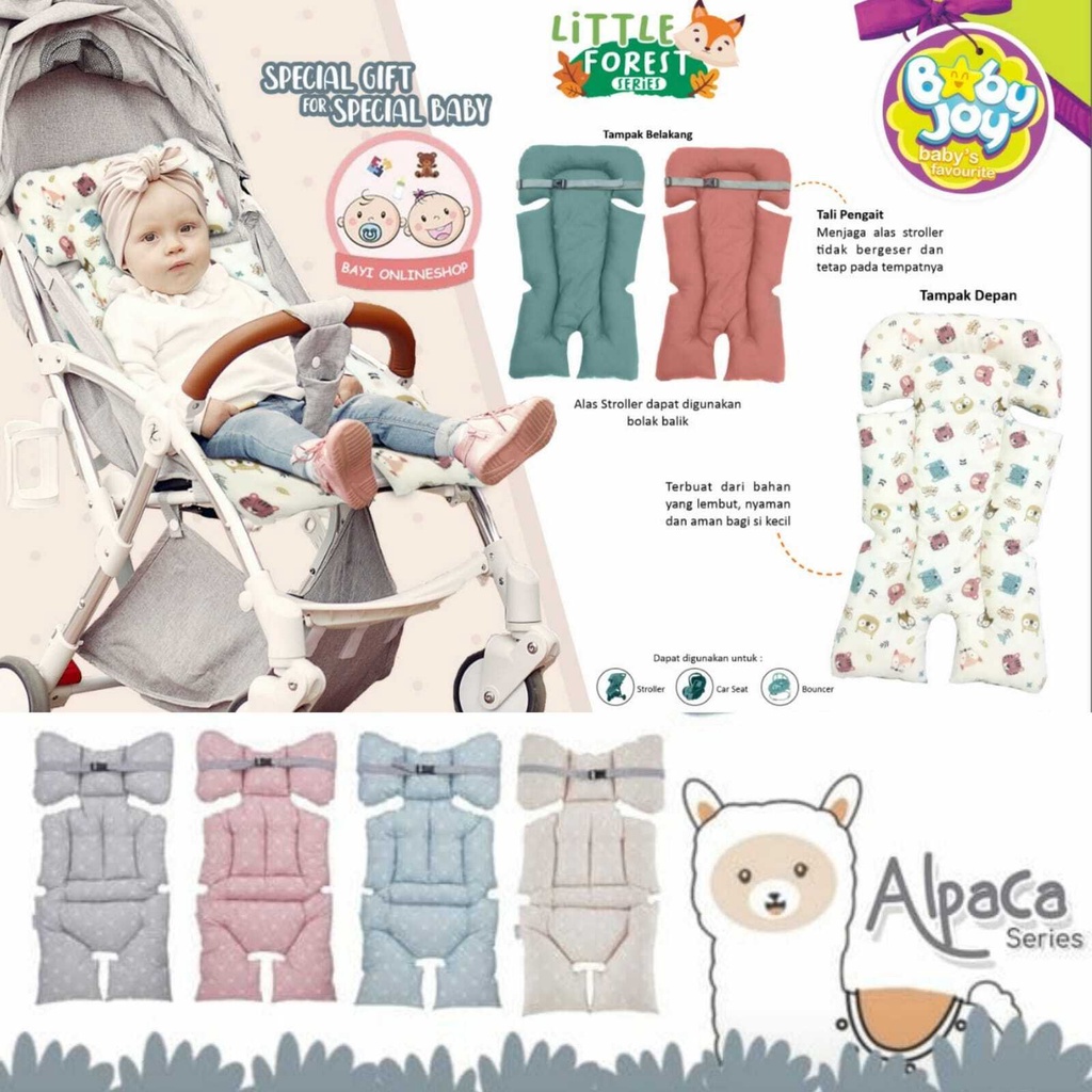 Omiland Alas Stroller / Bouncer / Car Seat + Bantal Dot Bahan Lembut Motif Sloth ALPACA Series - OB39151-2