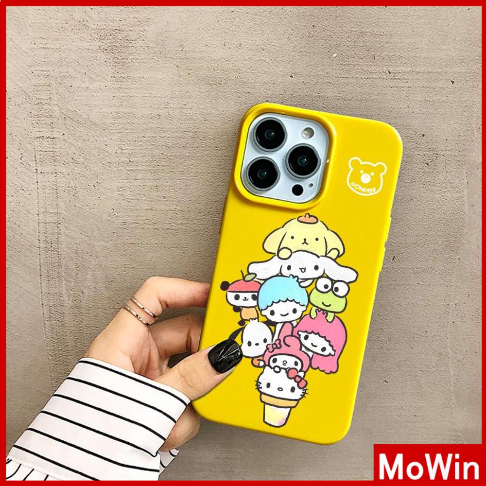 For iPhone 14 Pro Max iPhone Case Yellow Glossy TPU Soft Case Camera Protection Shockproof Cartoon Cute Compatible with iPhone 13 Pro max 12 Pro Max 11 xr xs max 7Plus 7 8