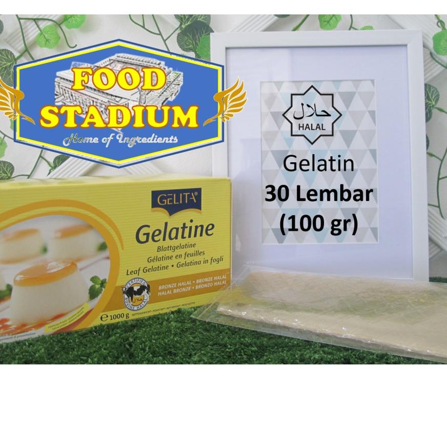 

➲ HALAL Gelatin Sheet 30 Lembar (100 gr) by Gelita ☂