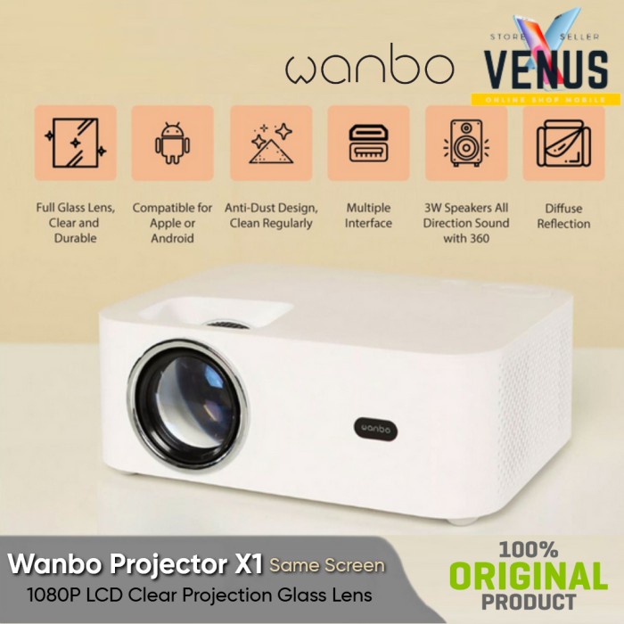 

[[JNT COD]] WANBO X1 PRO - Android Projector 350 ANSI Lumens - WANBO X1