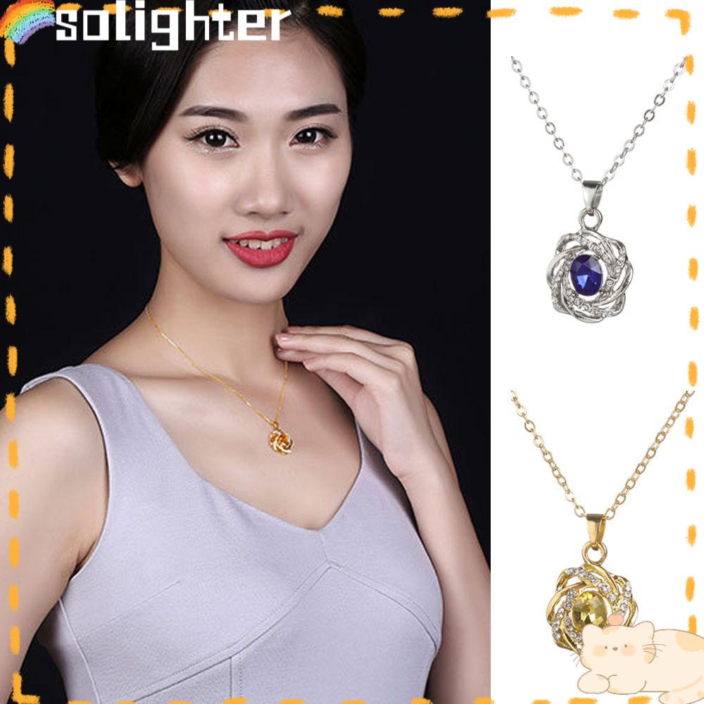 Solighter Bunga Kalung Kreatif Wanita Aksesoris Perhiasan Choker