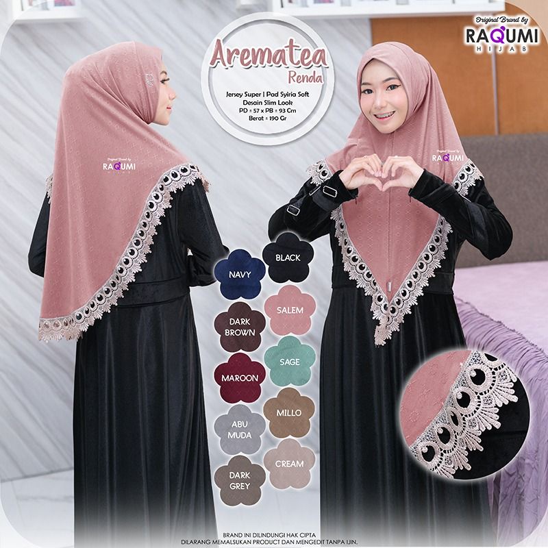 AREMATEA RAQUMI DAILY HIJAB PREMIUM HIJAB puspa brown puspa salem
