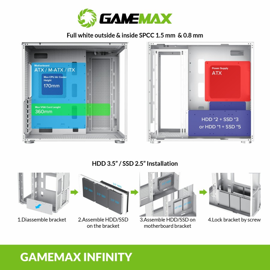 GameMax Infinity ATX Gaming PC Case