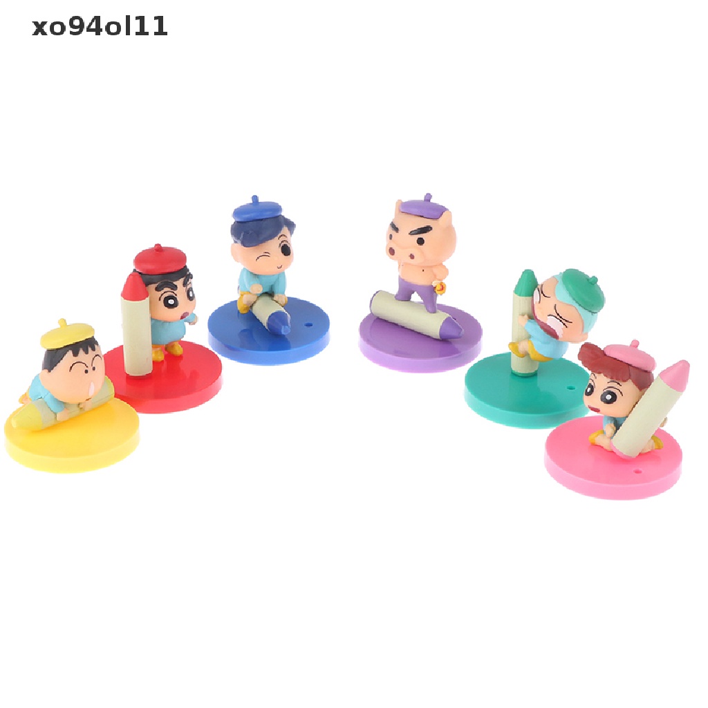 Xo 1Set Kawaii Anime Crayon Shin-Chan Figure Crayons Action Figure Mainan Kartun OL