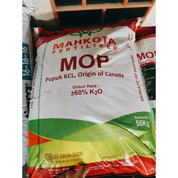 PUPUK KCL MOP MAHKOTA CANADA ORIGINAL 50KG
