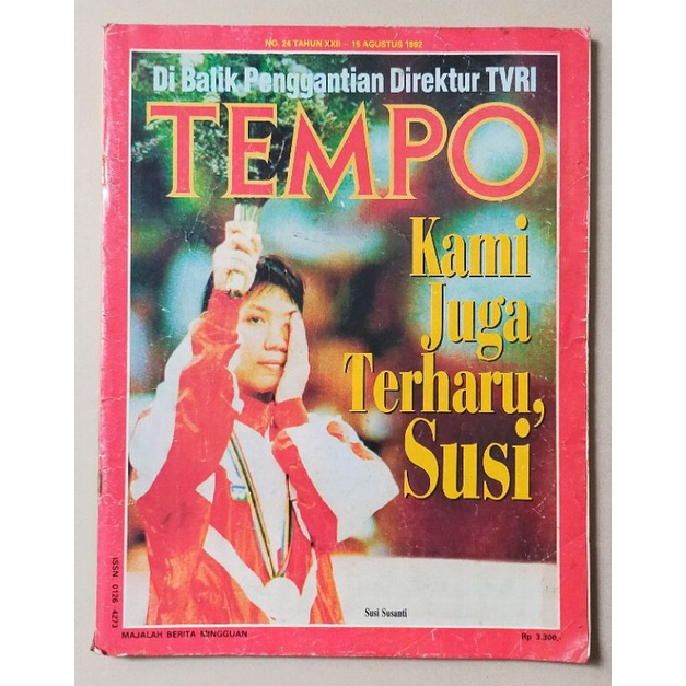 Majalah Tempo 15 Agustus 1992 : Cover Susi Susanti