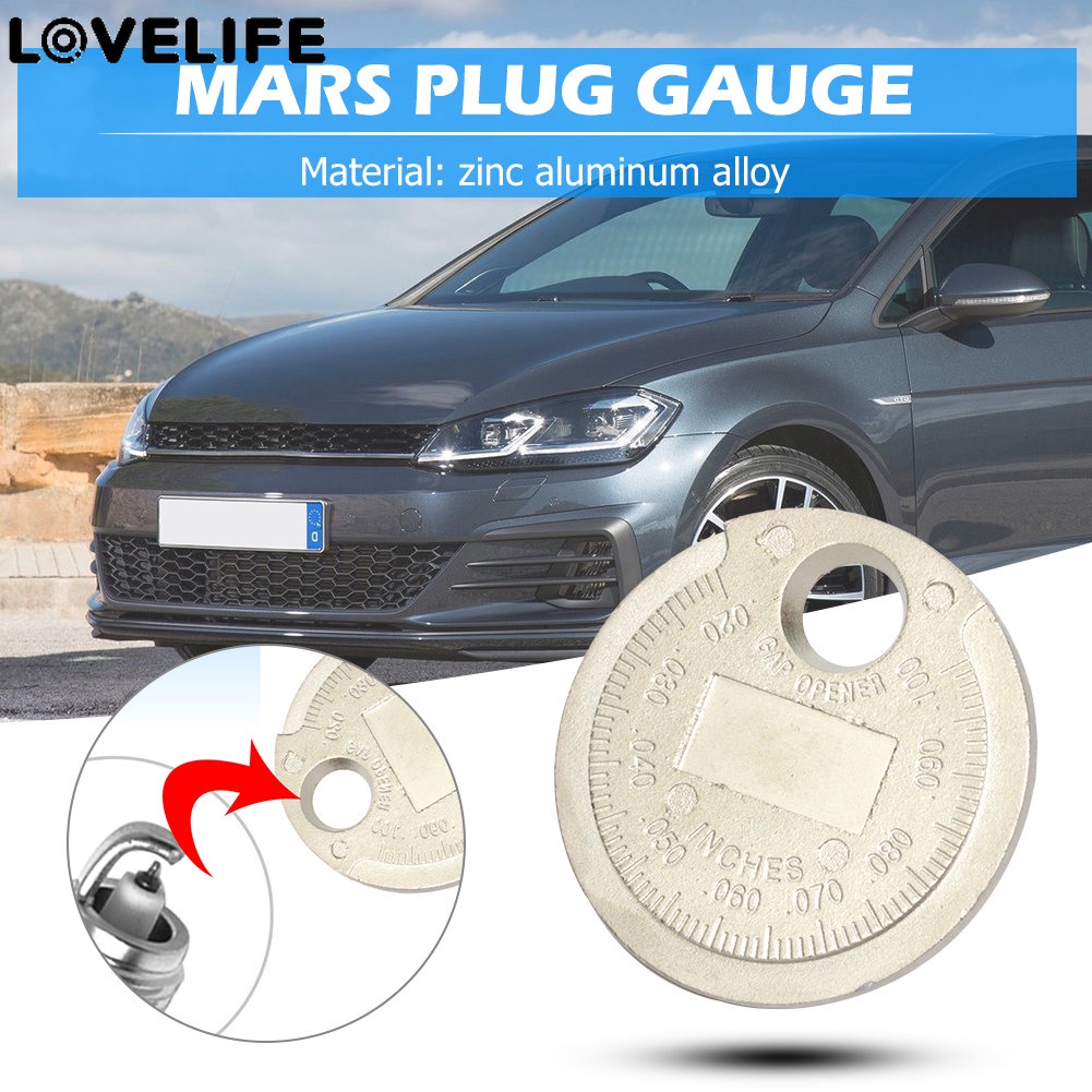0.6-2.4mm Range Spark Plug Gap Measurement Tool Coin-Type Feeler Alat Celah Busi Mobil Untuk Inspeksi Dan Perawatan Mobil