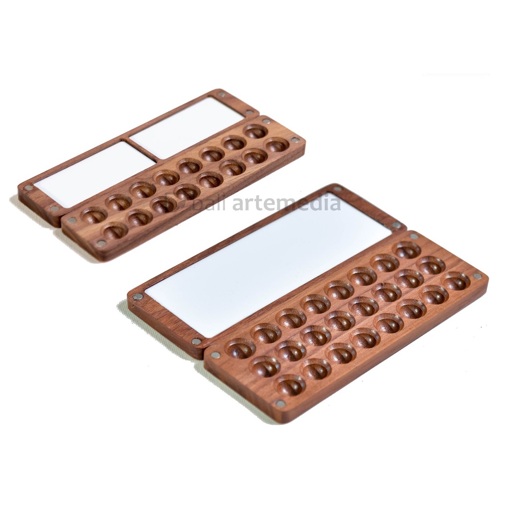 Magnetic Wooden Color Palette Disk/Palete kayu watercolor magnet